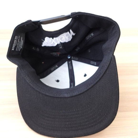 Oxigen Hat Mens Black Snapback Cap Wool Blend Flexfit Tech 110 One Ten OSFA - Picture 7 of 9